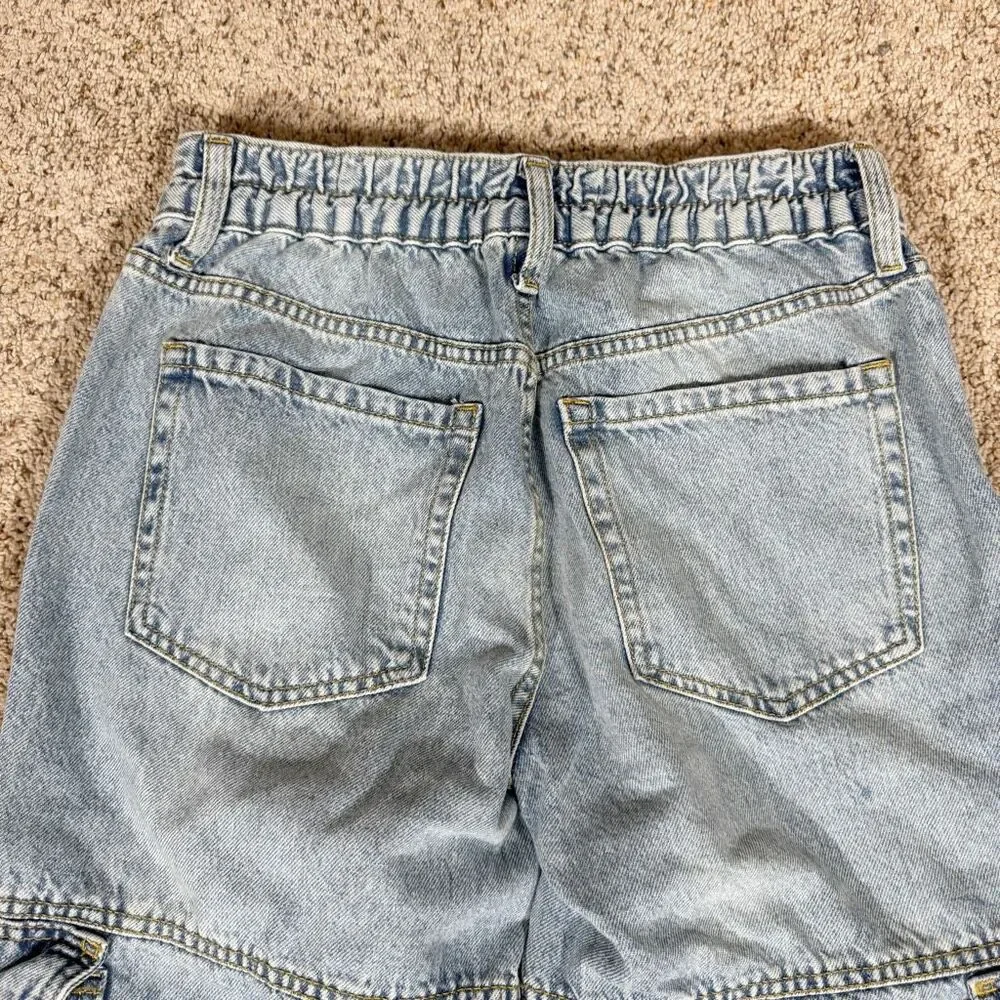 Aeropostale Women’s‎ Low-Rise Streetwear Light Wash Cargo Jeans Size Small